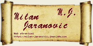 Milan Jaranović vizit kartica
